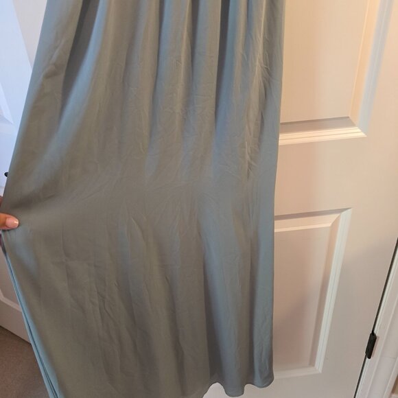Show Me Your MuMu Small Gray Blue Caitlin Chiffon Party Bridal Ruffle Dress Smal - Picture 12 of 16
